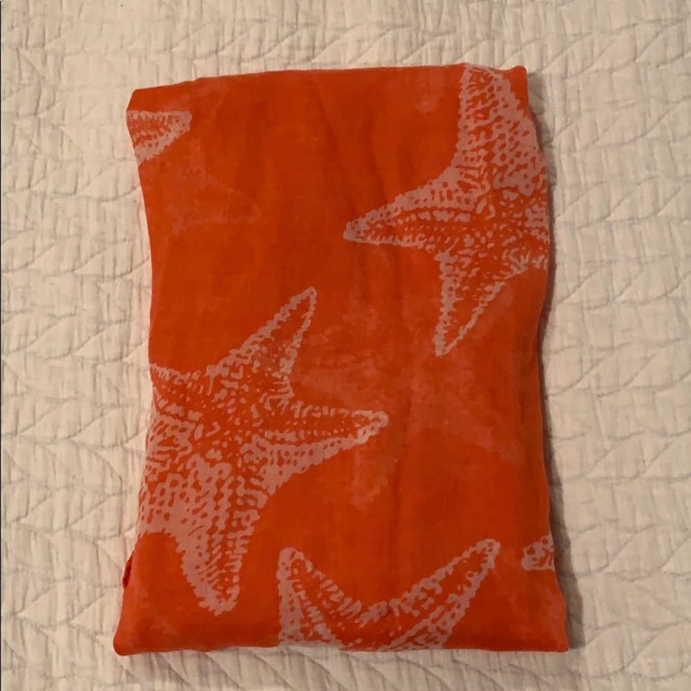 Coral scarf with starfish